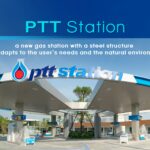 PTT Station, a new gas station with a steel structure that adapts to the user’s needs and the natural enviornment.